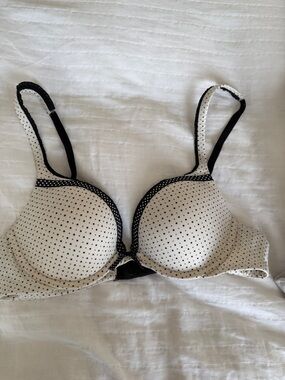 Polka Dot Push-Up Bra with Black Trim - Body by Victoria